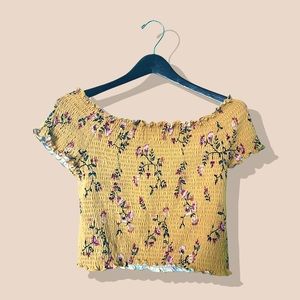 Women’s Off Shoulder Floral Crop Top